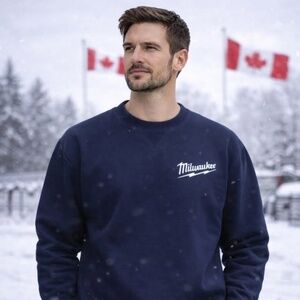 Milwaukee Crewneck Sweatshirt Summer Casual Party – Made in Canada  BLACK Size M